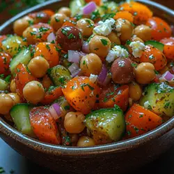 Exploring vibrant flavors and healthy ingredients, the Mediterranean Chickpea Cucumber Salad is more than just a dish; it’s a celebration of freshness and nutrition. This salad combines hearty chickpeas with crisp cucumbers, juicy tomatoes, and a zesty dressing, making it the perfect addition to any meal or a delightful stand-alone dish. Not only is it visually appealing with its colorful ingredients, but it also embodies the essence of Mediterranean cuisine, which is renowned for its health benefits and delicious flavors.