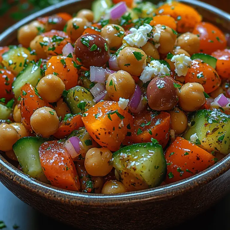 Exploring vibrant flavors and healthy ingredients, the Mediterranean Chickpea Cucumber Salad is more than just a dish; it’s a celebration of freshness and nutrition. This salad combines hearty chickpeas with crisp cucumbers, juicy tomatoes, and a zesty dressing, making it the perfect addition to any meal or a delightful stand-alone dish. Not only is it visually appealing with its colorful ingredients, but it also embodies the essence of Mediterranean cuisine, which is renowned for its health benefits and delicious flavors.
