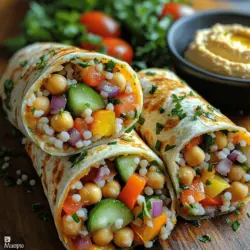In a world where healthy eating meets convenience, chilled couscous chickpea wraps emerge as a delightful option for anyone looking to enjoy a nutritious meal without spending hours in the kitchen. These wraps are not only visually appealing but are also packed with flavor and health benefits. With their vibrant colors and textures, they are perfect for a light lunch, a quick dinner, or even a satisfying snack. The combination of fluffy couscous, protein-rich chickpeas, and fresh vegetables creates a well-rounded meal that can be customized to suit individual tastes and dietary preferences.
