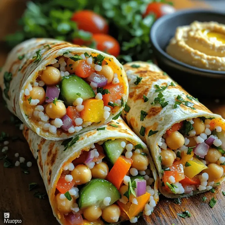In a world where healthy eating meets convenience, chilled couscous chickpea wraps emerge as a delightful option for anyone looking to enjoy a nutritious meal without spending hours in the kitchen. These wraps are not only visually appealing but are also packed with flavor and health benefits. With their vibrant colors and textures, they are perfect for a light lunch, a quick dinner, or even a satisfying snack. The combination of fluffy couscous, protein-rich chickpeas, and fresh vegetables creates a well-rounded meal that can be customized to suit individual tastes and dietary preferences.
