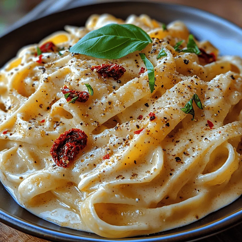 Welcome to the world of Creamy Sun-Dried Tomato Pasta, a dish that promises to satisfy your cravings with its rich flavors and luxurious textures. This delightful recipe combines the savory taste of sun-dried tomatoes with the creamy goodness of heavy cream and the sharpness of Parmesan cheese, creating a comforting meal that is perfect for any occasion—from a busy weeknight dinner to a special gathering with friends.