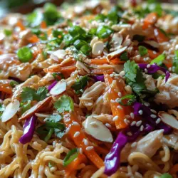 The Crunchy Ramen Noodle Chicken Salad is a delightful dish that combines vibrant colors, fresh ingredients, and an irresistible crunch. This salad is not only visually appealing but also packed with flavors and textures that make every bite a culinary experience. In recent years, noodle salads have surged in popularity, with many home cooks and food enthusiasts embracing their versatility and ease of preparation. The incorporation of ramen noodles into a healthy meal is a trend that has taken the culinary world by storm, and for good reason.