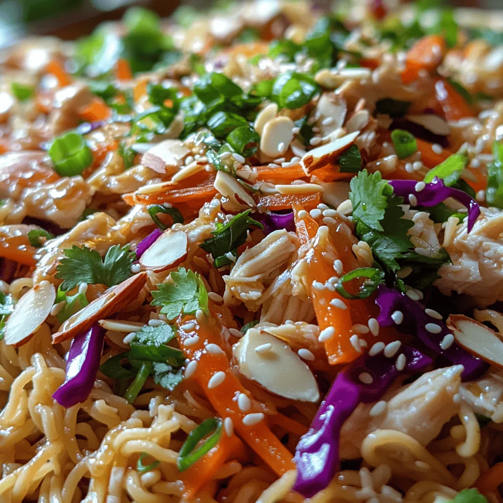 The Crunchy Ramen Noodle Chicken Salad is a delightful dish that combines vibrant colors, fresh ingredients, and an irresistible crunch. This salad is not only visually appealing but also packed with flavors and textures that make every bite a culinary experience. In recent years, noodle salads have surged in popularity, with many home cooks and food enthusiasts embracing their versatility and ease of preparation. The incorporation of ramen noodles into a healthy meal is a trend that has taken the culinary world by storm, and for good reason.