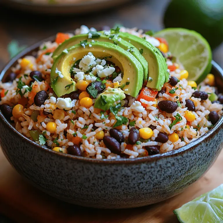 Zesty Cilantro Lime Rice Bowls are a delightful option that brings a refreshing twist to your meal repertoire. This dish is cherished for its vibrant flavors and versatility, making it an ideal choice for any occasion—whether it's a casual weeknight dinner, a meal prep staple, or a party dish that impresses guests. The bright notes of lime paired with the aromatic freshness of cilantro create a flavor explosion that elegantly complements a variety of proteins or can be enjoyed on its own as a hearty vegetarian option.