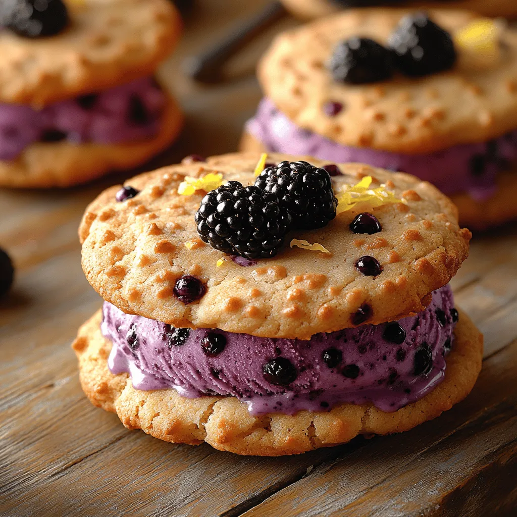 Ice cream sandwiches have long held a special place in our hearts as a nostalgic and beloved dessert that evokes memories of carefree summer days. The delightful combination of soft cookies and creamy ice cream creates a perfect handheld treat that satisfies sweet cravings while providing a refreshing respite from the heat. In this recipe, we take the classic ice cream sandwich to a new level with a unique twist: the refreshing zest of lemon paired with the rich tartness of blackberries.