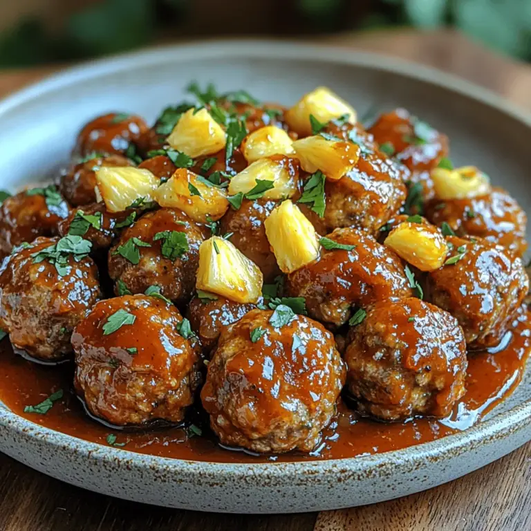 If you’re seeking a dish that perfectly marries the sweetness of tropical fruits with the smokiness of barbecue, look no further than Tropical Bliss Pineapple BBQ Meatballs. This delightful recipe brings together the vibrant flavors of pineapple and a rich BBQ sauce, creating a culinary experience that is both fun and satisfying. Ideal for family gatherings, weeknight dinners, or even game day celebrations, these meatballs are sure to impress both adults and kids alike.