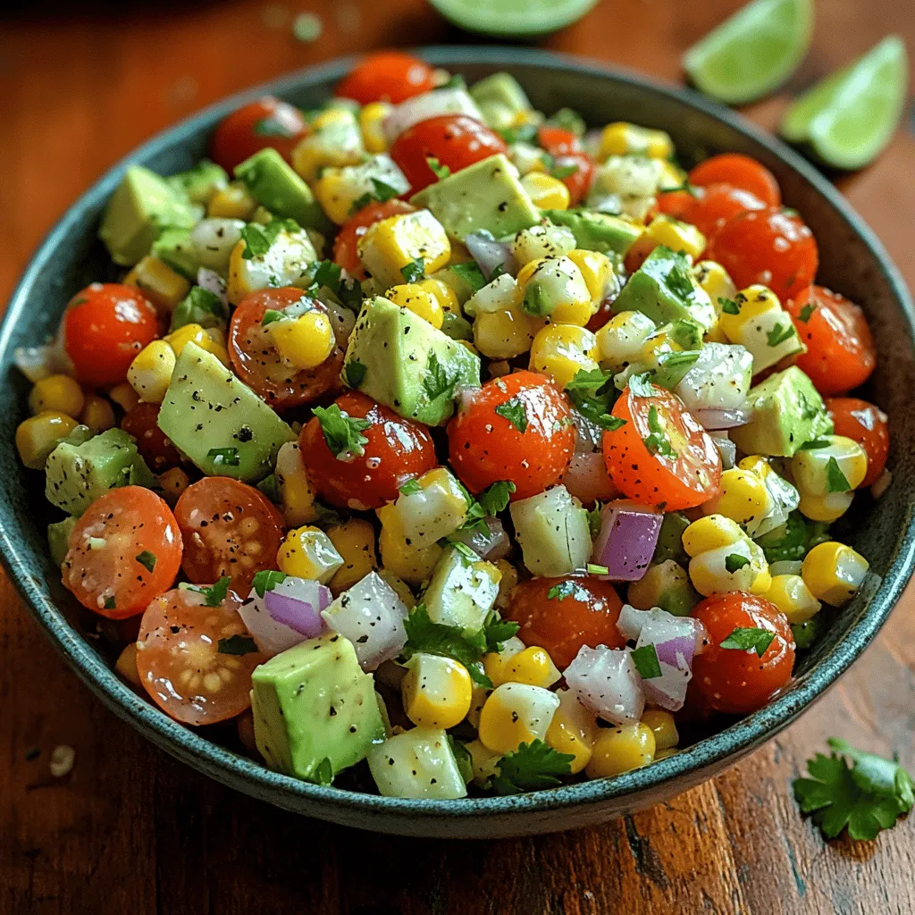 Using fresh ingredients is paramount in creating a dish that not only tastes good but also nourishes the body. Fresh produce has a vibrancy that processed ingredients simply cannot replicate. In the case of the Zesty Sweet Corn & Tomato Fiesta Salad, the combination of freshly sourced components elevates the overall experience, transforming a simple salad into a delightful culinary creation.