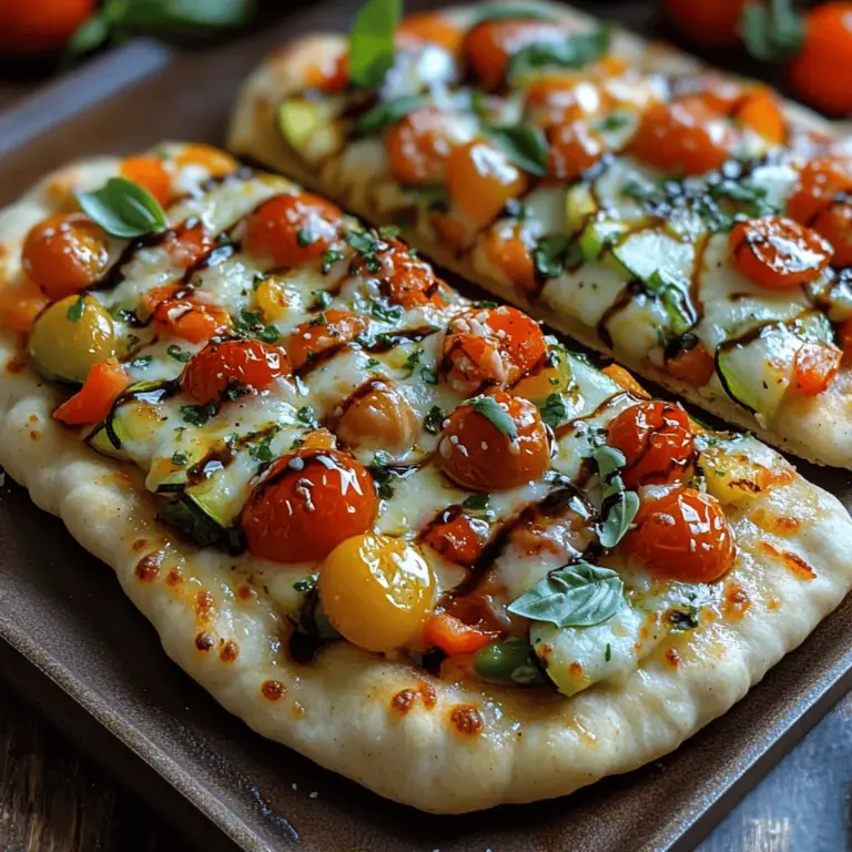 Roasted garlic veggie flatbread is a vibrant and delicious dish that brings together the earthiness of roasted garlic with the freshness of assorted vegetables, all atop a warm flatbread base. This recipe is not just a feast for the eyes; it's also a celebration of flavors that can transform any meal into a culinary experience. Whether you’re hosting a casual dinner with friends, preparing a light lunch, or looking for an impressive appetizer for a gathering, this flatbread is the perfect choice.