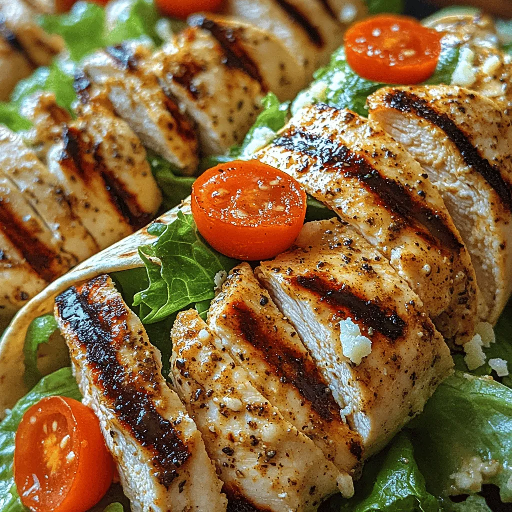 Introducing the Savory Grilled Chicken Caesar Wraps—a delightful fusion of classic Caesar salad flavors wrapped in a wholesome tortilla. This recipe offers a quick and satisfying meal option while providing a balanced mix of protein, vegetables, and healthy fats. Perfect for lunch or a light dinner, these wraps are sure to please both your taste buds and dietary preferences.