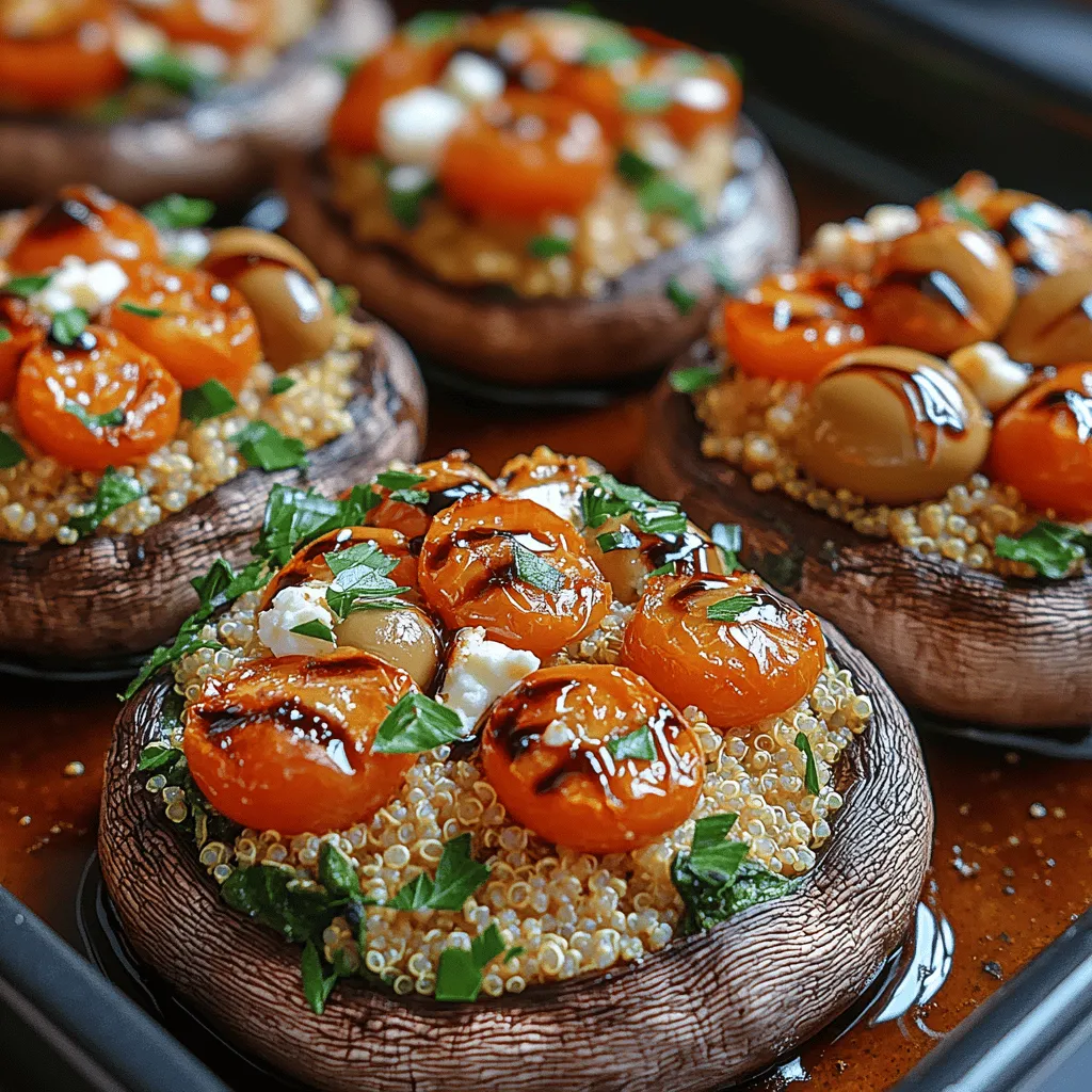 Discover the delightful flavors of the Mediterranean with this Savory Mediterranean Stuffed Portobello Mushrooms recipe. This dish combines the earthiness of Portobello mushrooms with a vibrant filling of quinoa, fresh vegetables, and feta cheese, making it a perfect choice for a healthy appetizer or a satisfying main course. Not only is it packed with nutrients, but it also offers a burst of flavors that are sure to please any palate. In this article, we'll explore each step of the recipe, highlight its nutritional benefits, and provide insights into its Mediterranean roots.