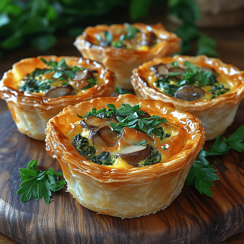 Mini Spinach & Mushroom Quiche Cups are a delightful culinary creation that effortlessly combines convenience with gourmet flair. These bite-sized quiches are perfect for a variety of occasions, whether you’re hosting a brunch gathering, entertaining guests at a dinner party, or simply seeking a satisfying snack to enjoy at home. The charm of these quiche cups lies not only in their elegant presentation but also in the harmonious blend of earthy spinach and rich mushrooms enveloped in a creamy egg custard.