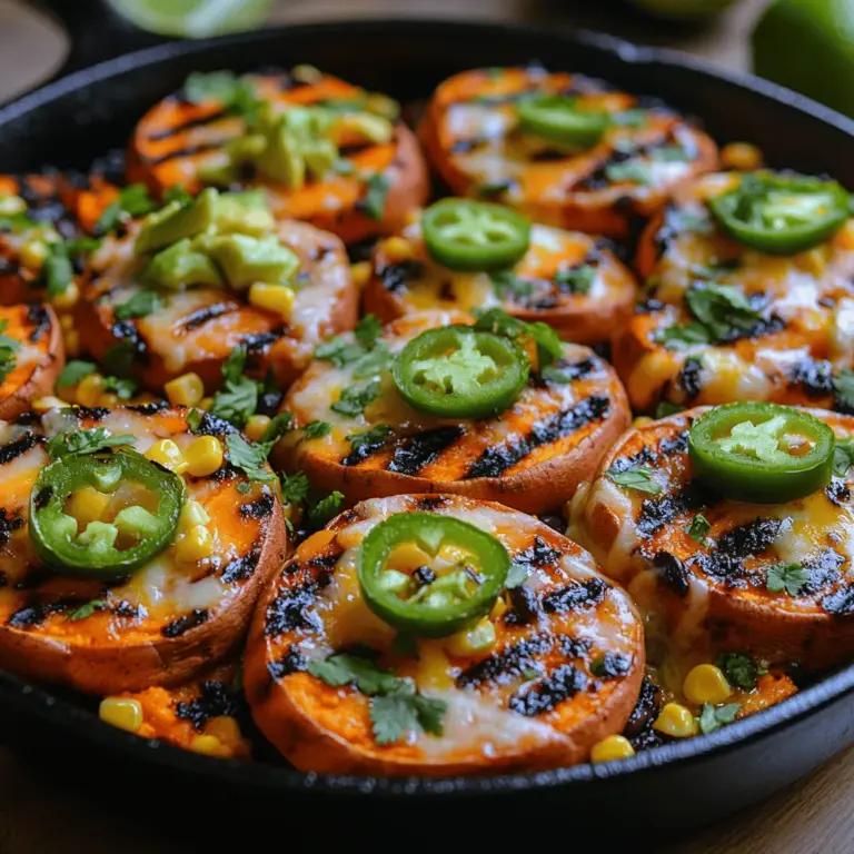 Nachos have earned their place as a beloved snack or appetizer in the culinary world, celebrated for their versatility and the joy they bring to gatherings, game days, and casual family meals. This iconic dish, traditionally made with tortilla chips piled high with cheese and toppings, can easily be customized to suit various preferences and dietary needs. Enter the Fiery Fire-Grilled Sweet Potato Nachos—a vibrant and healthier alternative that not only satisfies cravings but also delights the palate with its unique combination of flavors.