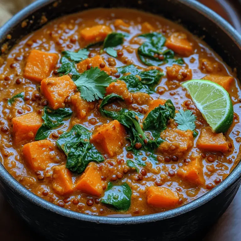 Savory Sweet Potato Lentil Curry is a delightful dish that combines the earthy flavors of lentils with the natural sweetness of sweet potatoes, creating a comforting and nutritious meal. This vibrant curry is not only satisfying but also packed with essential nutrients, making it an ideal choice for anyone looking to enjoy a wholesome dish that caters to various dietary preferences, including vegan and gluten-free diets.