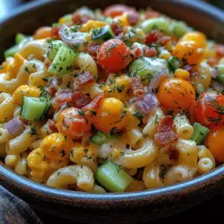 One of the most captivating aspects of the Creamy Ranch Bacon Macaroni Salad is its harmonious blend of flavors. The creamy ranch dressing serves as the perfect canvas for the other ingredients, elevating the overall taste profile. When combined with crispy bacon, the salad transforms into an indulgent treat that’s both satisfying and refreshing.