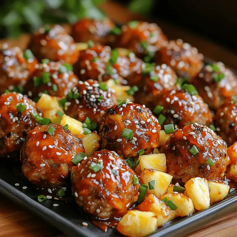 Embark on a culinary adventure with Tropical Tango Pineapple BBQ Meatballs, a dish that masterfully blends sweet and savory flavors to create a delightful experience for your taste buds. Imagine tender, juicy meatballs enveloped in a luscious barbecue sauce infused with the tropical essence of pineapple. This recipe not only transports you to a sun-kissed paradise but also serves as a perfect centerpiece for gatherings, casual dinners, or moments when you're craving something indulgently flavorful.