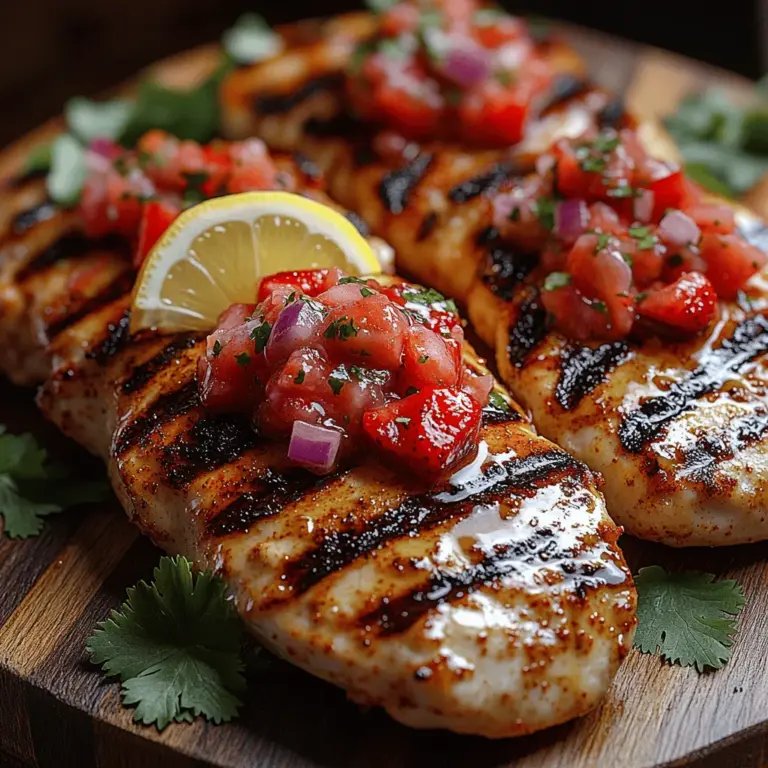The rise of grilled chicken as a staple in many diets can be attributed to its versatility and the ease with which it can be prepared. When paired with a bright and zesty strawberry salsa, the chicken transforms into a dish that is not only visually appealing but also bursting with flavor. The contrasting elements of juicy chicken and the sweet-tangy salsa create a symphony of tastes that will leave everyone at the table asking for seconds.