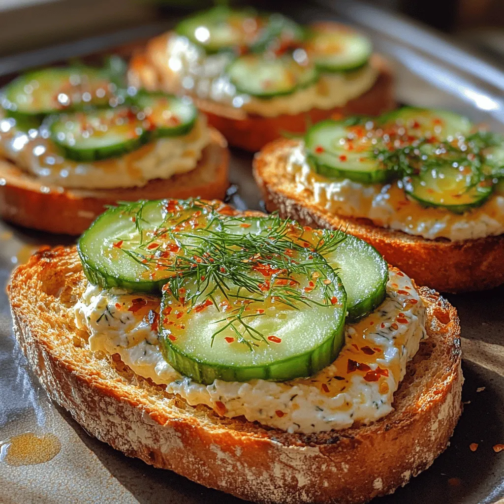 If you're looking for a dish that combines a delightful range of flavors and textures, look no further than Creamy Whipped Feta Cucumber Toast. This appetizer is not only visually appealing but also a crowd-pleaser that can elevate any gathering. The creamy, tangy feta cheese blends perfectly with the refreshing crunch of cucumbers, all presented on a base of crispy, toasted bread. Whether you're hosting a summer barbecue, a holiday party, or simply enjoying a light meal at home, this recipe offers versatility that fits any occasion.