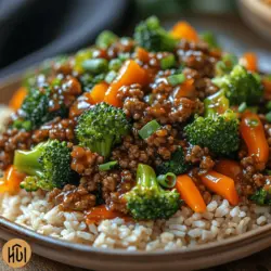 Delve into the vibrant world of Chinese cuisine with this wholesome ground beef stir fry, a dish that combines the savory flavors of tender beef with a colorful medley of fresh vegetables. Stir fry dishes are a staple in many Asian households, celebrated for their quick cooking times and the ability to pack a punch of flavor and nutrition into one simple meal. This particular recipe is an excellent choice for anyone looking for a quick weeknight dinner or a delightful weekend meal that doesn’t compromise on taste or health.