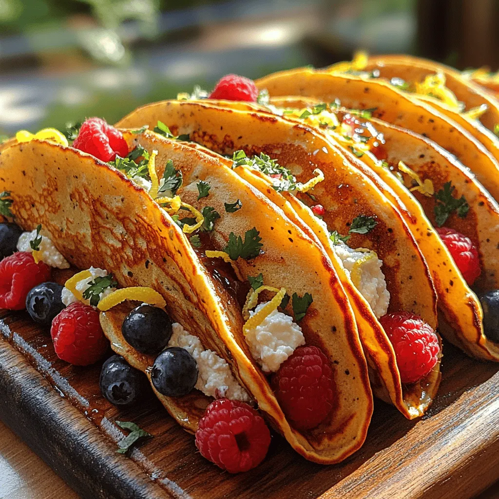 Have you ever craved a breakfast that combines the comfort of fluffy pancakes with the excitement of a taco? Enter the whipped lemon ricotta pancake taco, a delightful twist on traditional breakfast fare that will have your taste buds singing. This innovative dish takes the classic pancake and transforms it into a taco shell, filled with a luscious, creamy whipped lemon ricotta that perfectly balances sweetness and tang. Served with a medley of fresh berries, these pancake tacos not only tantalize the palate but also create a visually stunning presentation that’s perfect for brunch gatherings or a special weekend breakfast.