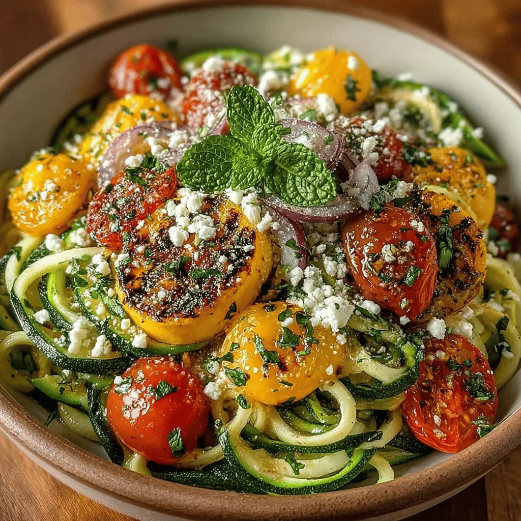Zucchini Ribbons with Citrus Mint Dressing is a vibrant dish that encapsulates the essence of summer eating. This recipe transforms simple zucchini and yellow squash into elegant ribbons, drizzled with a zesty citrus mint dressing that not only enhances the flavors but also adds a refreshing twist, making it an ideal choice for warm-weather gatherings, picnics, or even a light weeknight dinner. The dish's appeal lies in its simplicity, showcasing fresh ingredients while offering a burst of flavor that tantalizes the palate.
