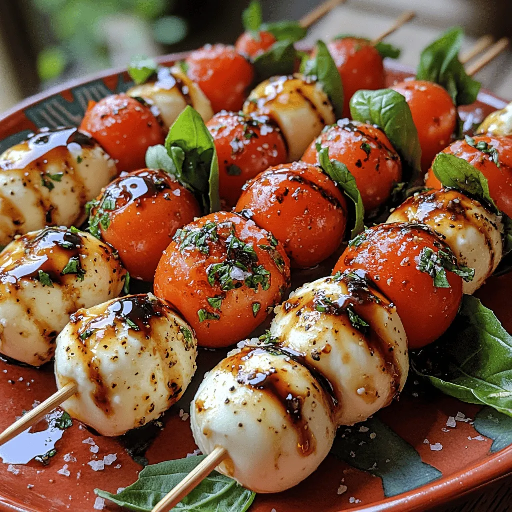 The Caprese salad, a quintessential Italian dish, traces its roots back to the Isle of Capri in the early 20th century. Celebrated for its simplicity, this traditional salad comprises just three core ingredients: ripe tomatoes, creamy mozzarella, and fragrant basil, all drizzled with a touch of olive oil. The vibrant colors of the salad—red, white, and green—mirror the Italian flag, symbolizing the pride and culinary heritage of Italy. While the classic Caprese salad is a beloved favorite, today we’re taking a delightful twist on this iconic dish by transforming it into Cheesy Caprese Skewers with Balsamic Bliss.