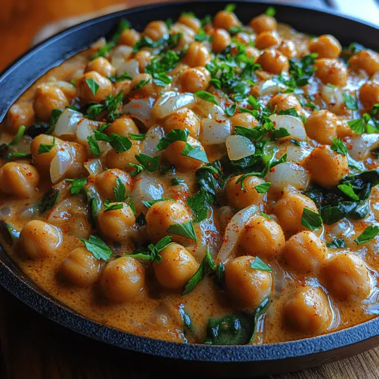 In the bustling world of culinary delights, finding a recipe that is both satisfying and easy to prepare can often feel like a challenge. Enter the Creamy Garlic Chickpea Skillet Delight, a dish that brings together wholesome ingredients to create a comforting meal that is perfect for any occasion. Whether you are entertaining guests, cooking for your family, or simply treating yourself after a long day, this skillet delight will quickly become a go-to favorite, thanks to its rich flavors and nutritional benefits.