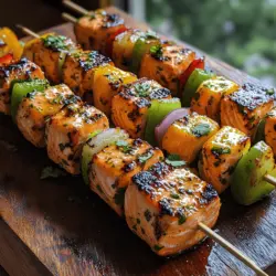 If you’re looking for a dish that perfectly balances vibrant flavors with a healthy twist, Zingy Orange Ginger Salmon Skewers are an excellent choice. This delightful recipe marries the rich, buttery taste of salmon with the zesty brightness of oranges and the warm, spicy notes of ginger. Not only is it a feast for the eyes with its colorful presentation, but it also promises a burst of flavor with every bite. Salmon skewers are not just a popular dish in various cuisines; they signify celebration, health, and culinary creativity. This recipe is particularly relevant in Mediterranean and Asian cuisines, where fresh seafood is a staple and flavors are bold and aromatic.