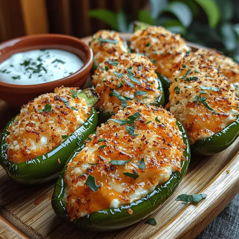 Jalapeño poppers have become a beloved staple in various cuisines, transcending borders and delighting palates across the globe. These bite-sized delights are famed for their ability to combine the heat of spicy jalapeños with a luscious, cheesy filling, often encased in a crispy coating. Whether served at a barbecue, a game day gathering, or as a standalone snack, jalapeño poppers are always a hit. Among the myriad of recipes available, the Spicy Crunchy Jalapeño Cheese Poppers stand out as a perfect appetizer or snack, combining an irresistible crunch with a burst of flavor that keeps you coming back for more.