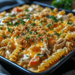 In the realm of comforting home-cooked meals, few dishes can rival the warmth and satisfaction of a creamy chicken noodle casserole. This Cozy Creamy Chicken Noodle Casserole is a culinary hug in a dish, seamlessly combining tender rotini pasta, succulent shredded chicken, and a colorful medley of vegetables, all enveloped in a rich, creamy sauce. The result is a dish that is not only hearty but also incredibly satisfying, making it the perfect choice for family gatherings, potlucks, or simply a cozy night in.
