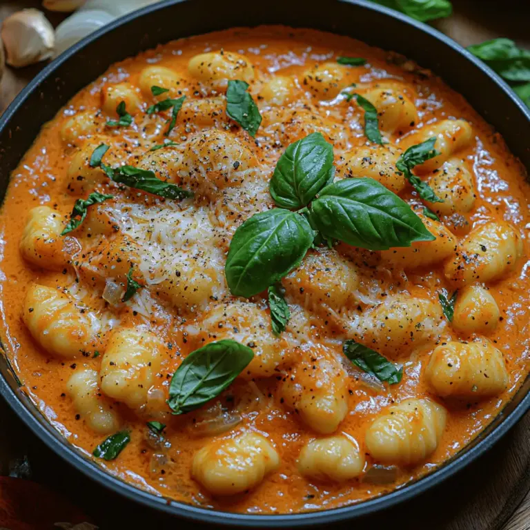 When you're in search of a dish that encapsulates comfort and warmth, look no further than the Creamy Tomato Gnocchi Skillet. This delightful recipe brings together tender gnocchi, a luxurious creamy tomato sauce, and a medley of aromatic herbs, resulting in a meal that not only satisfies the palate but also provides a sense of homey comfort. Ideal for busy weeknights or leisurely weekends alike, this dish has surged in popularity, thanks to its ease of preparation and the incredible balance of flavors it offers.