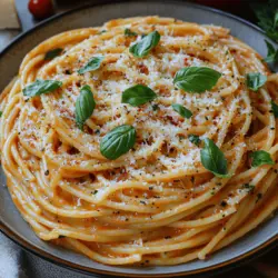 Heavenly Creamy Tomato Basil Spaghetti is more than just a meal; it’s a comforting embrace on a plate. Picture perfectly cooked spaghetti enveloped in a rich, velvety sauce that combines the sweet acidity of ripe tomatoes with the aromatic freshness of basil. This dish not only tantalizes the taste buds but also warms the soul, making it a beloved staple among pasta enthusiasts. Whether enjoyed on a cozy weeknight or served at a gathering with friends and family, this creamy pasta dish embodies the essence of home-cooked Italian cuisine.