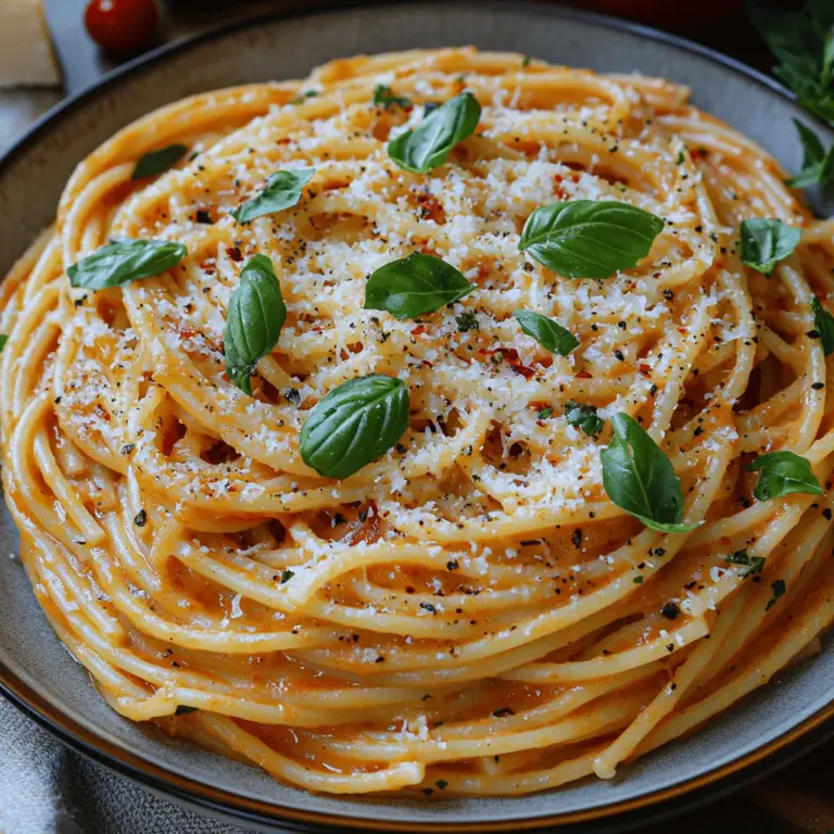 Heavenly Creamy Tomato Basil Spaghetti is more than just a meal; it’s a comforting embrace on a plate. Picture perfectly cooked spaghetti enveloped in a rich, velvety sauce that combines the sweet acidity of ripe tomatoes with the aromatic freshness of basil. This dish not only tantalizes the taste buds but also warms the soul, making it a beloved staple among pasta enthusiasts. Whether enjoyed on a cozy weeknight or served at a gathering with friends and family, this creamy pasta dish embodies the essence of home-cooked Italian cuisine.