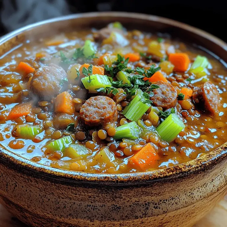 When it comes to comfort food, few dishes can rival the heartiness of a well-prepared stew. Enter the Savory Lentil & Sausage Stew—a robust and satisfying meal that is perfect for any occasion. This dish encapsulates everything we crave in a comforting bowl: rich flavors, a blend of textures, and the nutritional benefits of wholesome ingredients. Whether it's a chilly evening or a busy weeknight, this stew provides not only warmth but also nourishment that can please both novice and experienced cooks alike.
