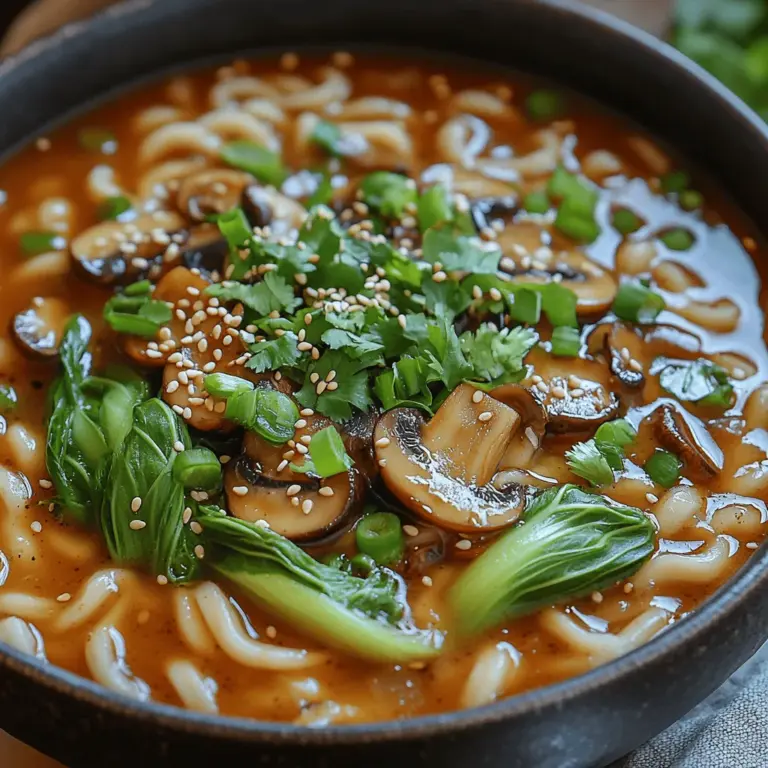 Welcome to the world of Earthy Miso Mushroom Udon, a dish that beautifully combines the umami richness of miso with the hearty flavors of mushrooms, all enveloped in the comforting embrace of udon noodles. This exquisite recipe not only tantalizes your taste buds but also connects you to a rich tapestry of culinary traditions from Japan and beyond. As a versatile dish, it can be enjoyed as a comforting meal on a chilly evening or dressed up for an elegant dinner party, showcasing its adaptability and appeal.