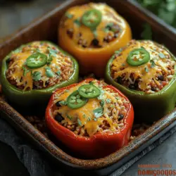 Crispy Taco-Stuffed Peppers offer a delightful twist on traditional tacos, blending the classic flavors of taco fillings with the wholesome goodness of bell peppers. This innovative recipe is not only visually appealing, with its vibrant colors, but it also packs a nutritional punch, making it a favorite among families and health-conscious individuals alike. The combination of crunchy peppers and savory taco-inspired filling creates a dish that is both satisfying and nutritious, perfect for quick weeknight dinners or as a fun, shareable option at gatherings.
