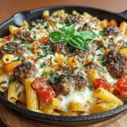 Sausage & Pepper Penne Bake is a delightful dish that perfectly embodies the essence of comfort food. With its rich flavors, hearty ingredients, and satisfying textures, this recipe is designed to please the entire family. Whether you are preparing a cozy dinner on a chilly evening or hosting a lively gathering, this dish is a surefire way to impress your guests and fill their stomachs with warmth and satisfaction. The combination of spicy Italian sausage, vibrant bell peppers, and creamy cheese melds together beautifully, creating a baked pasta dish that is both comforting and indulgent.
