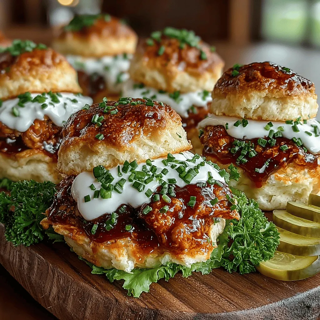 If you're looking for a crowd-pleaser that combines the tangy heat of buffalo chicken with the cool creaminess of ranch dressing, look no further than Buffalo Bliss Chicken & Ranch Biscuit Sliders. This dish is not only a feast for the taste buds but also a winning choice for any gathering, whether it’s game day, a casual get-together, or a comforting family meal at home. The sliders are easy to assemble, making them perfect for serving a group without spending all day in the kitchen.
