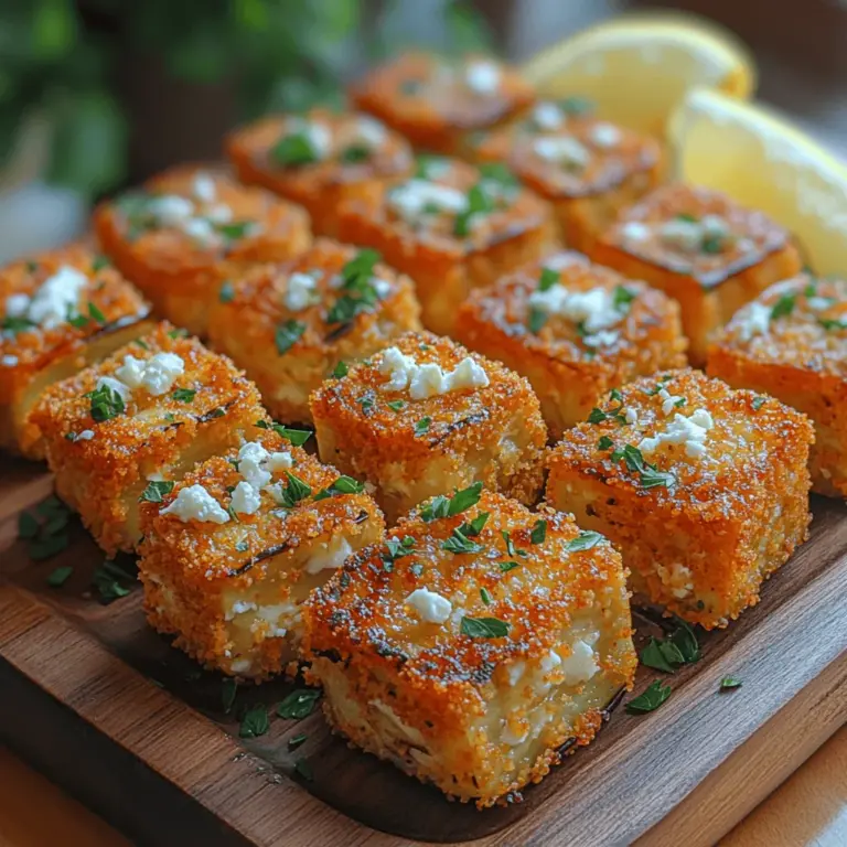 When it comes to appetizers that embody the essence of Mediterranean cuisine, few dishes can rival the delight of Crispy Feta Stuffed Eggplant Bites. This dish harmoniously combines the earthy and subtly sweet flavor of eggplant with the creamy, tangy richness of feta cheese, resulting in a mouthwatering experience that is both satisfying and indulgent. Whether you are hosting a gathering, planning a dinner party, or simply in search of a healthy snack option, these crispy bites are sure to impress your guests and elevate your culinary repertoire.