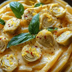 If you're searching for a dish that perfectly balances vibrant flavors with a luxurious texture, look no further than Zesty Creamy Lemon Artichoke Pasta. This delightful recipe brings together the bright acidity of fresh lemon, the rich creaminess of heavy cream, and the unique savory notes of artichoke hearts, creating a dining experience that is both refreshing and satisfying. Whether you’re cooking for a casual weeknight dinner or hosting a special gathering, this pasta dish is versatile enough to impress your guests while being simple enough to whip up any night of the week.