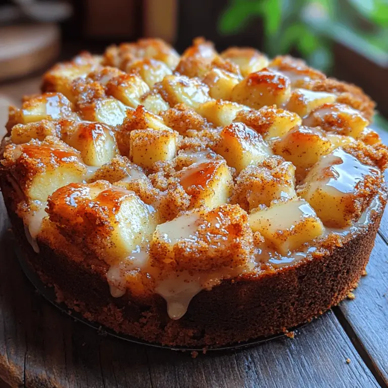 If you’re searching for a comforting dessert that beautifully combines the flavors of sweet apples and warm cinnamon, look no further than the Delightful Apple Cinnamon Crumb Cake. This cake is not just a treat for the taste buds; it’s a dish that evokes memories of cozy family gatherings, autumn afternoons, and the comforting aromas of freshly baked goods wafting through the kitchen. The crumbly topping, combined with a moist apple-infused cake, makes it a delightful addition to your dessert repertoire.