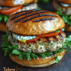 Turkey burgers have become a staple in many kitchens, offering a leaner alternative to traditional beef burgers while still delivering on flavor and satisfaction. The recipe for Tender Lemon Herb Turkey Burgers elevates this classic meal by infusing it with vibrant citrus notes and fresh herbs, creating a delightful dish that appeals to both the health-conscious and flavor-seeking diners. Originating from the desire to create a lighter yet fulfilling burger option, turkey burgers have gained popularity across various culinary traditions, especially in American and Mediterranean cuisine.