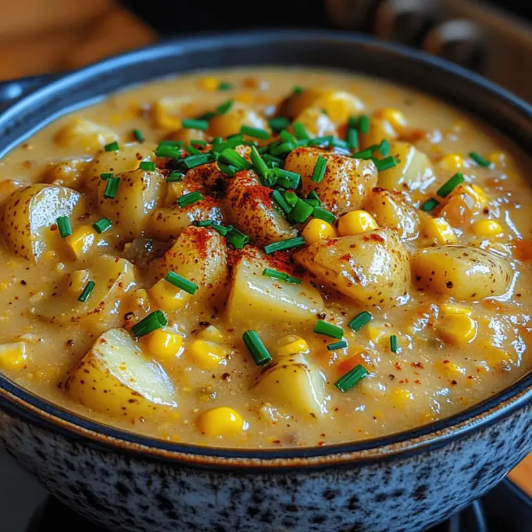 Chowder has long been celebrated as a quintessential comfort food, offering warmth and satisfaction in every spoonful. This hearty dish, often associated with coastal regions, combines rich flavors and creamy textures that make it a favorite for many. Among the myriad of chowder recipes, the Golden Harvest Creamy Corn and Potato Chowder stands out for its vibrant ingredients and delightful taste. This dish encapsulates the essence of comfort food, blending the sweetness of fresh corn with the earthiness of potatoes, resulting in a bowl that not only nourishes the body but also warms the soul.