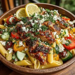 Mediterranean cuisine is celebrated not only for its vibrant flavors and aromas but also for its numerous health benefits. Characterized by the use of fresh ingredients, olive oil, whole grains, and an abundance of vegetables, this culinary tradition promotes a balanced diet that can lead to improved heart health and overall well-being. One dish that encapsulates these principles beautifully is the Light Greek Chicken Pasta Salad. This recipe combines the wholesome goodness of whole wheat pasta, lean chicken, and a colorful array of vegetables, making it an ideal choice for a quick, nutritious meal.