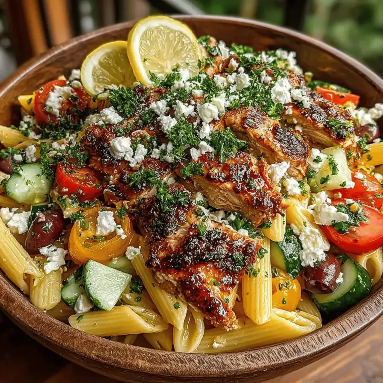 Mediterranean cuisine is celebrated not only for its vibrant flavors and aromas but also for its numerous health benefits. Characterized by the use of fresh ingredients, olive oil, whole grains, and an abundance of vegetables, this culinary tradition promotes a balanced diet that can lead to improved heart health and overall well-being. One dish that encapsulates these principles beautifully is the Light Greek Chicken Pasta Salad. This recipe combines the wholesome goodness of whole wheat pasta, lean chicken, and a colorful array of vegetables, making it an ideal choice for a quick, nutritious meal.