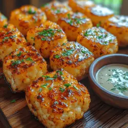 Crispy Ranch Cauliflower Tots are a scrumptious and health-conscious twist on the classic potato tot. These golden, bite-sized delights are not only an ideal snack for movie nights or casual gatherings but also serve as a nutritious side dish for meals. The beauty of this recipe lies in its perfect combination of ranch seasoning and the subtle, nutty flavor of cauliflower, making it appealing to both children and adults alike. With a satisfyingly crispy exterior and a cheesy, tender interior, these tots are sure to become a household favorite.