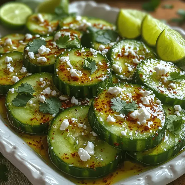 To create the perfect Crunchy Chili-Lime Cucumber Bites, start with the cucumbers. Freshness is paramount; choose firm, crisp cucumbers for the best texture. Begin by rinsing the cucumbers under cold water to remove any dirt or residue. Once clean, slice the cucumbers into rounds about half an inch thick. This thickness allows for a satisfying crunch while providing a substantial surface area for the dressing.