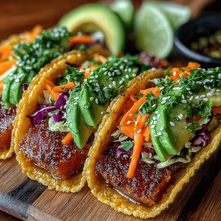In the world of culinary delights, few dishes can rival the simplicity and satisfaction of tacos. Now, imagine elevating this beloved staple with the vibrant flavors of fresh tuna and a zesty lime slaw. Tuna Tacos with Tangy Lime Slaw is not just a meal; it’s an experience that tantalizes the taste buds while promoting a healthy lifestyle. This dish beautifully combines the fresh ocean flavors of sushi-grade tuna with the crisp texture and tangy notes of a lime-infused slaw, making it an ideal choice for gatherings, weeknight dinners, or a light lunch.