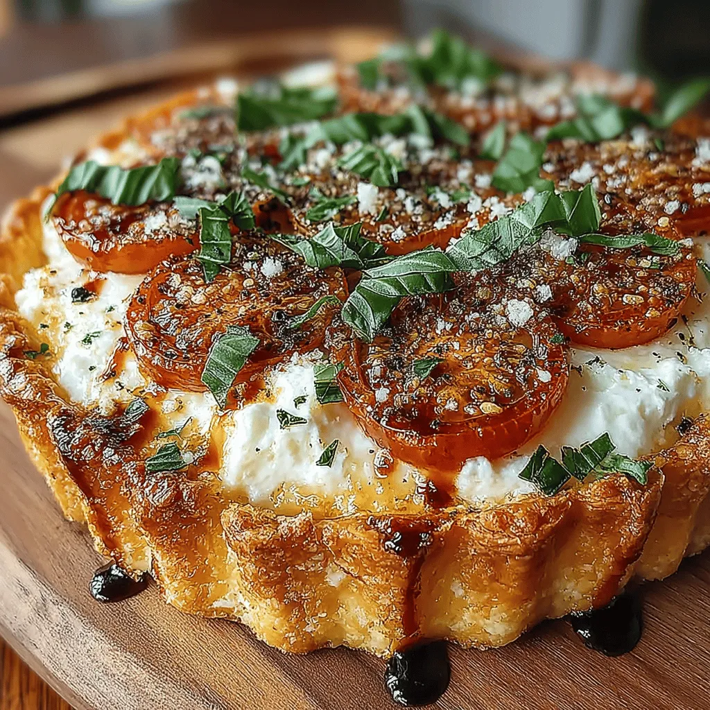 In the realm of savory dishes, few creations are as captivating as the Savory Tomato Basil Tart Delight. This exquisite recipe harmoniously blends the vibrant flavors of ripe tomatoes and aromatic basil, all enveloped in the irresistible flakiness of puff pastry. With the added creaminess of mozzarella and the tangy notes of feta cheese, every bite of this tart is a delightful experience for the palate. Ideal for a light lunch, an elegant appetizer, or a shared dish at gatherings, this tart not only pleases the taste buds but also serves as a stunning centerpiece for any table setting.
