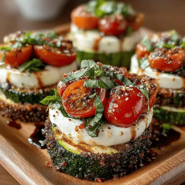 As the warmth of summer settles in, vibrant and refreshing dishes become an essential part of our culinary repertoire. One such dish that epitomizes the essence of summer is Grilled Zucchini Caprese Stacks. This delightful appetizer brings together the classic flavors of the beloved Caprese salad while adding a twist of grilled zucchini, making it a perfect choice for outdoor gatherings and barbecues. The combination of tender, smoky zucchini paired with juicy cherry tomatoes, creamy fresh mozzarella, and fragrant basil creates a dish that is not only visually stunning but also bursting with flavor.