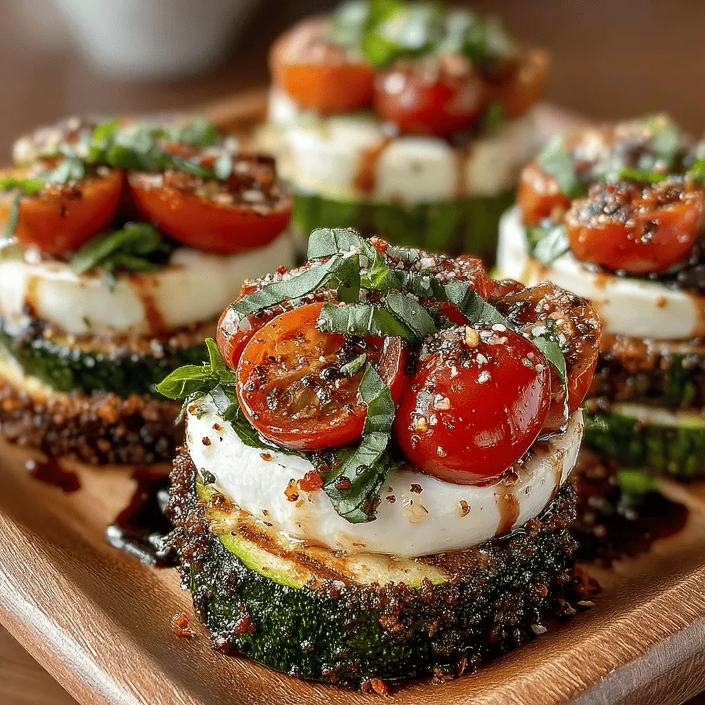 As the warmth of summer settles in, vibrant and refreshing dishes become an essential part of our culinary repertoire. One such dish that epitomizes the essence of summer is Grilled Zucchini Caprese Stacks. This delightful appetizer brings together the classic flavors of the beloved Caprese salad while adding a twist of grilled zucchini, making it a perfect choice for outdoor gatherings and barbecues. The combination of tender, smoky zucchini paired with juicy cherry tomatoes, creamy fresh mozzarella, and fragrant basil creates a dish that is not only visually stunning but also bursting with flavor.